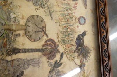 Lot 477 - Embroidered Picture. Stumpwork collage picture of Charles I and Henrietta Maria, 17th century