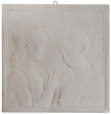 Lot 320 - After Desiderio Settignano (1428-1464). Christ and St. John the Baptist as children, late 19th century