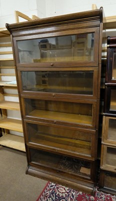 Lot 386 - Bookcase. A 1920s Globe Wernicke style oak bookcase