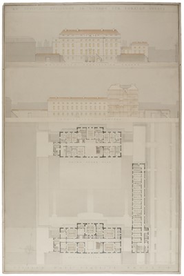 Lot 241 - Architectural Drawings. Norman S. Lunn candidate for Rome Scholarship, 1932, 7 pencil