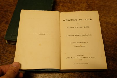 Lot 110 - Darwin (Charles). The Descent of Man, and selection in relation to sex, 2 vols., 1st ed., 1871