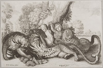 Lot 82 - Gaywood (Richard, circa 1630-1680). Six Lions, & Three Leopards..., circa 1654-70