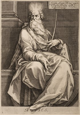 Lot 28 - Matham (Jacob, 1571-1631). Moses, after Giuseppe Cesari, 1602