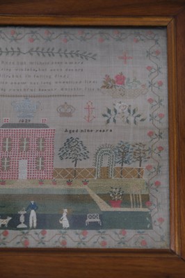 Lot 519 - Sampler. A needlework picture by Elizabeth Davis, 1829