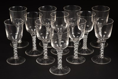 Lot 613 - Drinking glasses. A set of 12 large 20th century drinking glasses