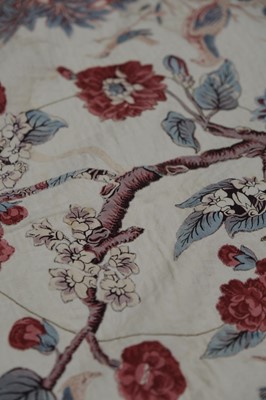 Lot 511 - Quilt. A broderie perse bedcover of 18th century chintz, early 19th century