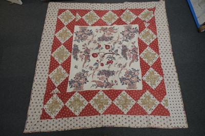 Lot 511 - Quilt. A broderie perse bedcover of 18th century chintz, early 19th century