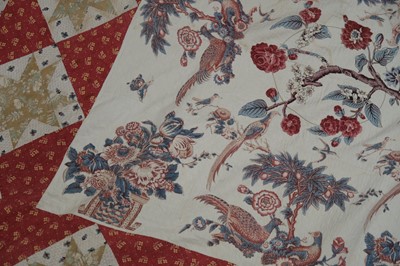 Lot 511 - Quilt. A broderie perse bedcover of 18th century chintz, early 19th century
