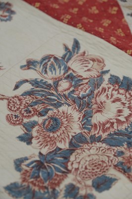 Lot 511 - Quilt. A broderie perse bedcover of 18th century chintz, early 19th century