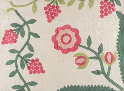 Lot 516 - Quilt. A Whig Rose pattern quilt, American, late 19th century