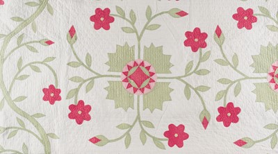 Lot 516 - Quilt. A Whig Rose pattern quilt, American, late 19th century
