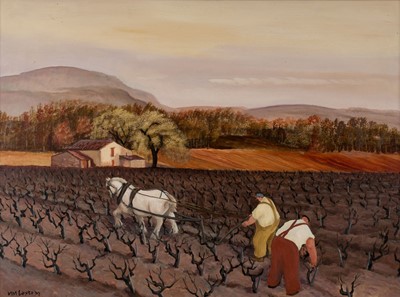 Lot 302 - Loxton (Margaret, 1938-). Working in the vineyard