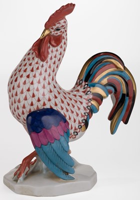 Lot 594 - Herend. A Hungarian Herend porcelain cockerel