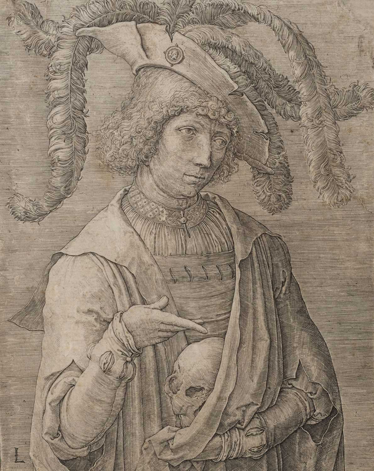Lot 50 - Leyden (Lucas van, 1494-1533). Young Man with Skull, circa 1519