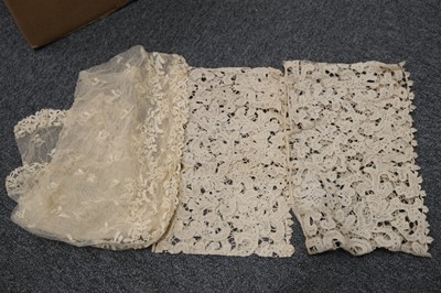 Lot 540 - Lace. A collection of lace, 19th and early 20th century