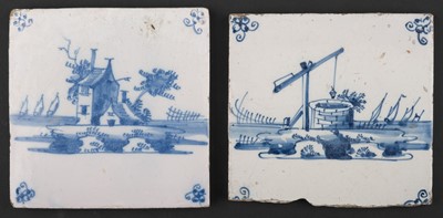 Lot 592 - Delft tiles. Two Dutch Delft tiles, 18th century