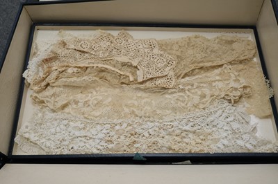 Lot 542 - Lace. A large collection of collars, 19th and early 20th century, & a few other items