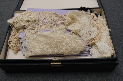 Lot 542 - Lace. A large collection of collars, 19th and early 20th century, & a few other items