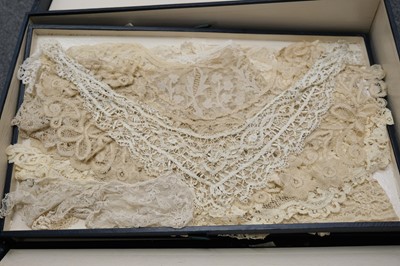 Lot 542 - Lace. A large collection of collars, 19th and early 20th century, & a few other items