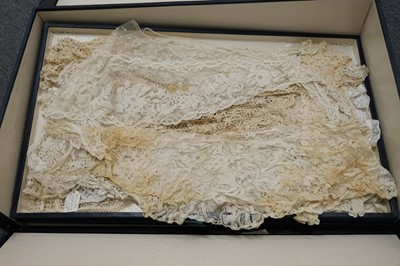 Lot 542 - Lace. A large collection of collars, 19th and early 20th century, & a few other items