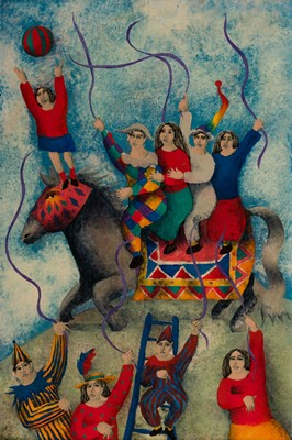 Lot 306 - Bilson (Harry, 1948-). Figures on horseback, 1987