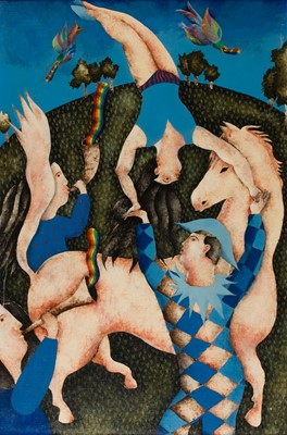 Lot 307 - Bilson (Harry, 1948-). Acrobats and Musicians, 1987