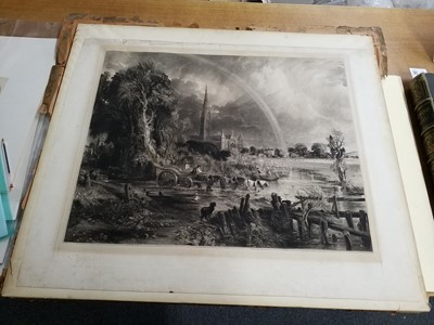 Lot 95 - Lucas (David, 1802-1881). Salisbury Cathedral with Rainbow (Large Plate), after John Constable