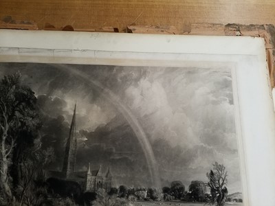 Lot 95 - Lucas (David, 1802-1881). Salisbury Cathedral with Rainbow (Large Plate), after John Constable