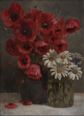 Lot 587 - Mayr (Karl Victor, 1882-1974). Still Life of Poppies and Daisies, 1927, oil