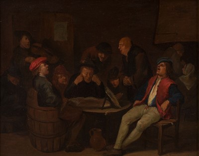 Lot 292 - Teniers the Younger (David, 1610-1690). Peasants in a Tavern, later 18th century, oil