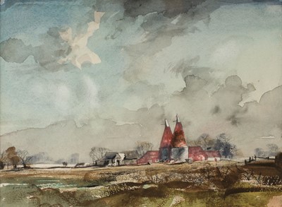 Lot 263 - Hilder (Rowland, 1905-1993). Oast Houses near Hadlow, Kent