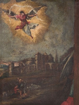 Lot 52 - Spanish School. The Annunciation to the Shepherds, c. 17th century