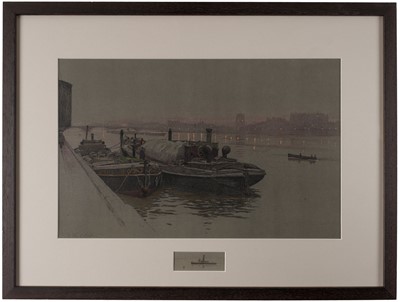 Lot 154 - Aldin (Cecil). London Bridge and Thames Barges, circa 1925
