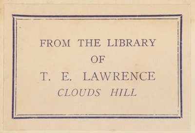 Lot 732 - Lawrence (T. E.). Oeuvres de Emile Verhaeren, Paris, [1912], Clouds Hill library