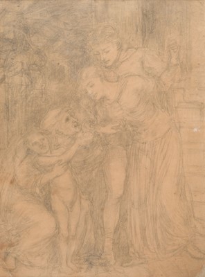 Lot 101 - Dunn (Henry Treffry, 1838-1899). Study for A Visit to the Sorceress, pencil on buff paper