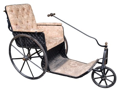 Lot 407 - Bath chair. A Victorian bath chair