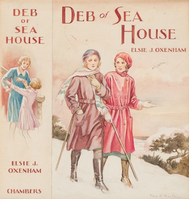 Lot 622 - Brisley (Nina Kennard, 1898-1978). A complete set of 5 original illustrations and dust jacket design for Deb of Sea House by Elsie J. Oxenham