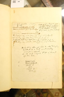 Lot 39 - Drayton (Michael). Poly Olbion..., London: 1612 - 22