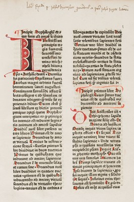 Lot 200 - Magni (Jacobus). Sophologium, [Basel: Johann Solidi (Schilling), not after 29 September 1473]