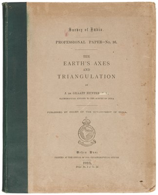 Lot 17 - Graaff Hunter (J. de). The Earth's Axes and Triangulation, 1st edition, 1918