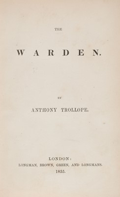 Lot 386 - 1855 Trollope (Anthony). The Warden, 1st edition, 1855 + one other