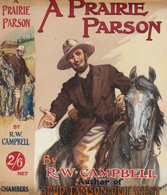 Lot 597 - Dust Jacket Designs. Five original designs for: In Texas with Davy Crocket..., and others, 1908