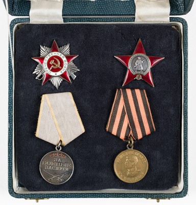 Lot 645 - Russian Medals. A WWII Order of the Patriotic War, Second Class group to Ivan Makarovich Bichuk