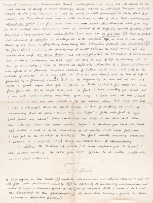 Lot 737 - Lewis (Clive Staples, 1898–1963). Autograph Letter Signed, ‘C. S. Lewis’...