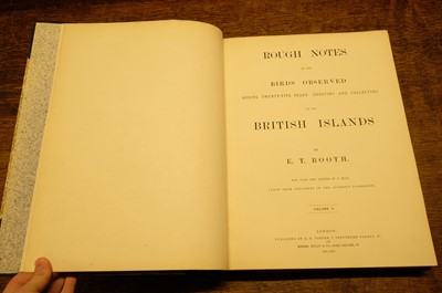 Lot 36 - Booth (Edward Thomas), Rough Notes on the Birds... 3 vols, 1881-87