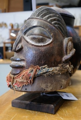 Lot 465 - Republic of Congo. A Basuku carved wood helmet mask