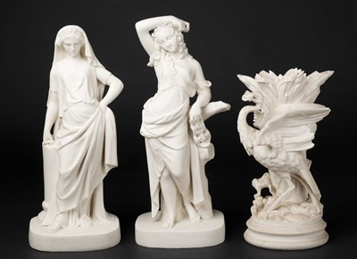 Lot 392 - Parianware. A Victorian parian figure modelled as 'Comedy' after W. Boynton Kirk