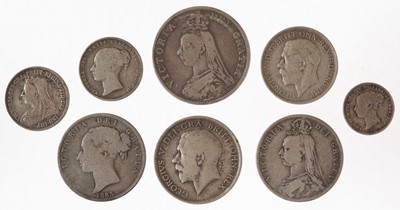 Lot 529 - Silver coins. A collection of Victorian, Edward VII and George V silver coins