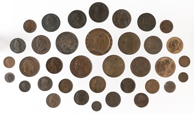 Lot 519 - George I (1714-27). Halfpenny, 1719, together with various copper coins