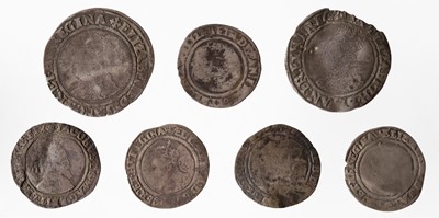Lot 530 - Silver coins. Elizabeth I (1558-1603), Shilling (2), Sixpence (4), James I (1603-25)